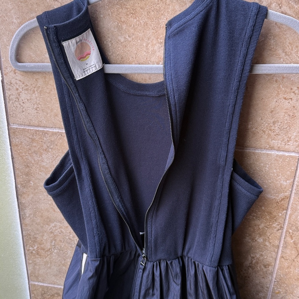 Daily Practice Bowline Midi Dress Anthropologie Track Stripe Side Ties Pockets - Picture 9 of 17